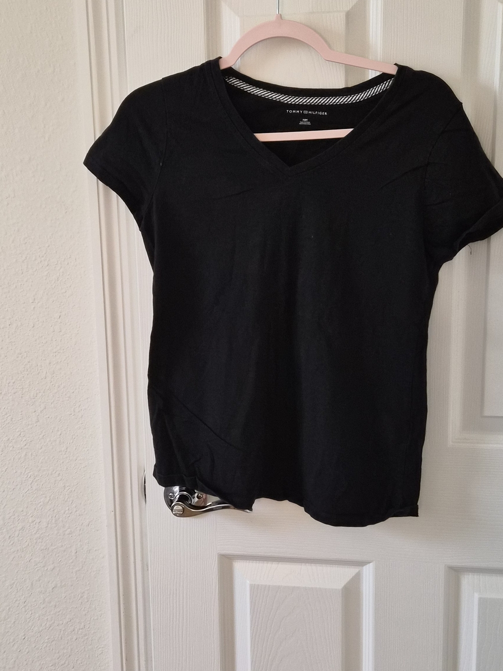 Tommy Hilfiger Black V-Neck Short Sleeve Tee